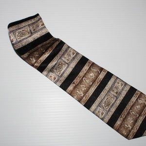 Mens Tie, Van Heusen, Black/Gold/Gray Vertical Str